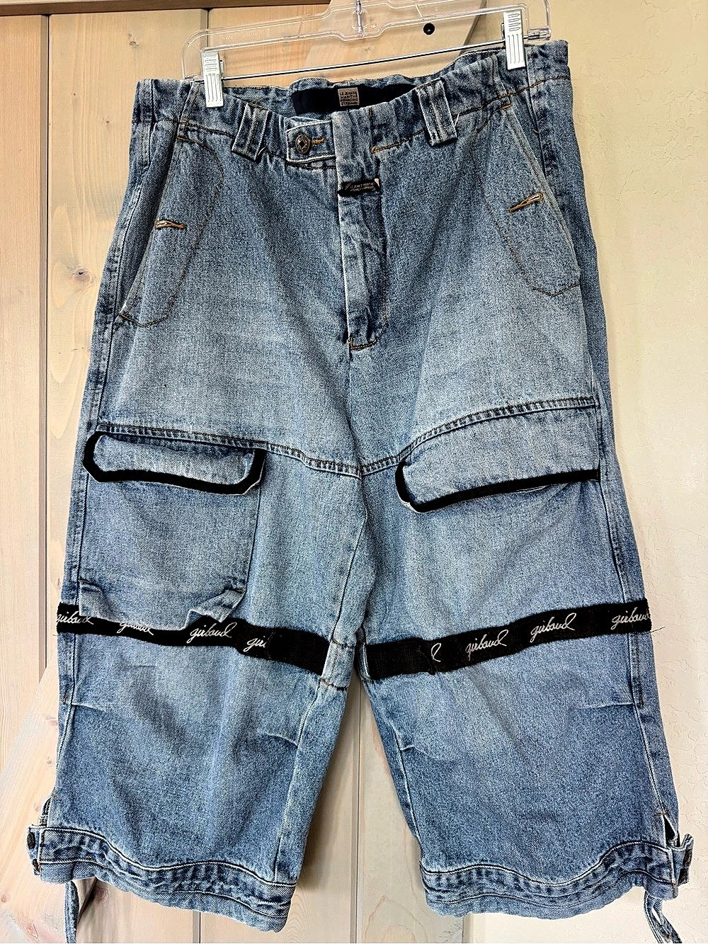 Marithe Francois Girbaud Shuttle Tape Baggy Denim Cargo Shorts